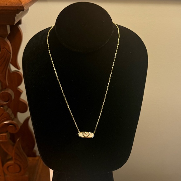 Rare Kendra Scott Aria Heart Magnesite 14K Gold White Pendant Necklace - Picture 3 of 9